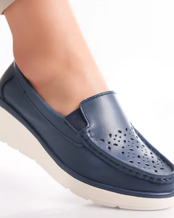 Pantofi dama casual Bleumarin din Piele Naturala Avril