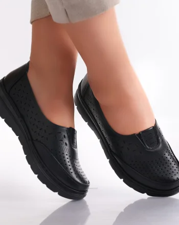 Pantofi dama casual Negri din Piele Ecologica Mildra