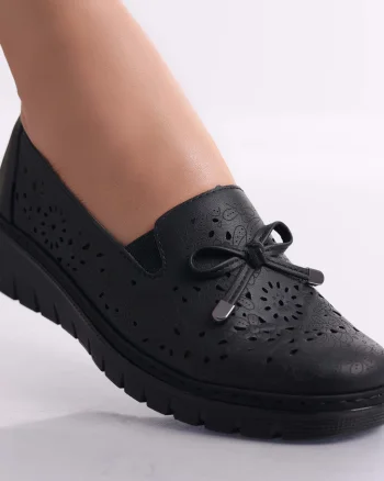 Pantofi dama casual Negri din Piele Ecologica Ailen