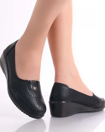 Pantofi dama casual Negri din Piele Ecologica Neleba