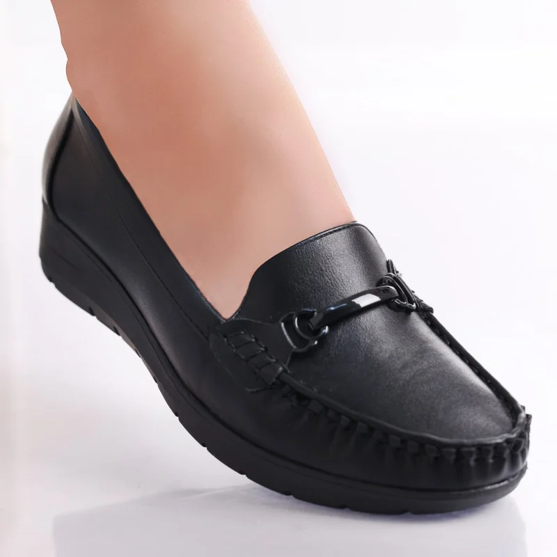 Pantofi dama casual Negri din Piele Ecologica Enasa