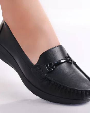Pantofi dama casual Negri din Piele Ecologica Enasa