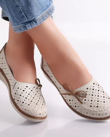 Pantofi dama casual Bej/Kaki din Piele Ecologica Norte