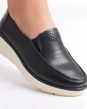 Pantofi dama casual Negri din Piele Naturala Molida