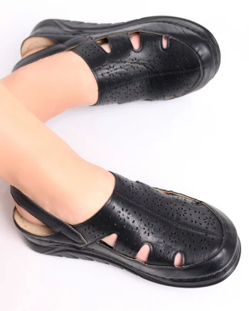 Pantofi dama casual Negri din Piele Ecologica Cadida
