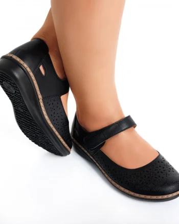 Pantofi dama casual Negri din Piele Ecologica Careta