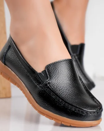 Pantofi dama casual Negri din Piele Naturala Comoi