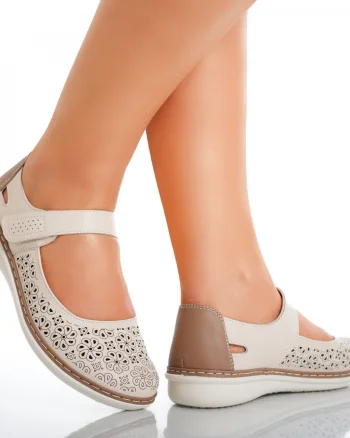 Pantofi dama casual Bej din Piele Ecologica Careta