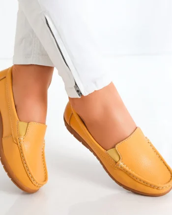 Pantofi dama casual Camel din Piele Naturala Comoi