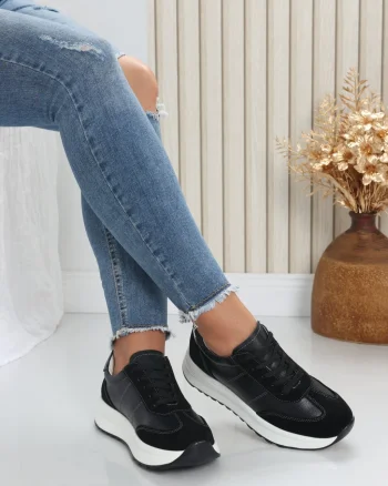 Pantofi dama casual Negri din Piele Naturala Bella