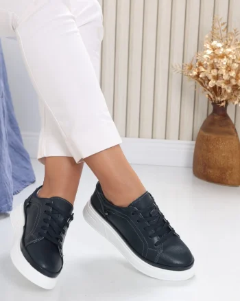 Pantofi dama casual Bleumarin din Piele Naturala Novea