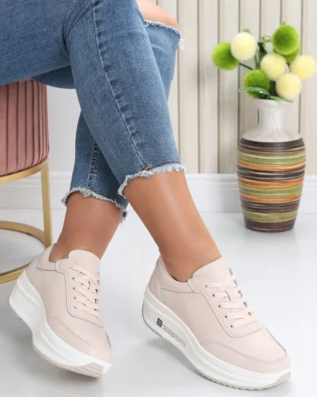 Pantofi dama Sport Roz din Piele Naturala Diana