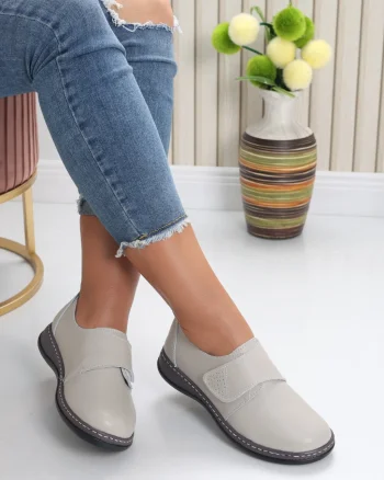 Pantofi dama casual Gri din piele naturala Felicy