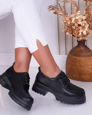 Pantofi dama casual Negri din Piele Ecologica Jola