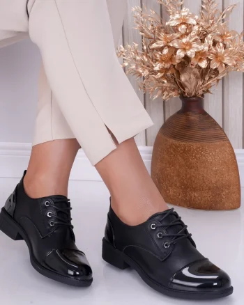 Pantofi dama casual Negri din Piele Ecologica Oson