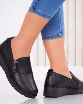 Pantofi dama casual Negri din Piele Ecologica Melona