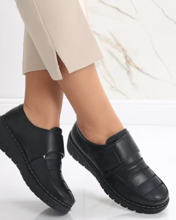 Pantofi dama casual Negri din Piele Ecologica Derana