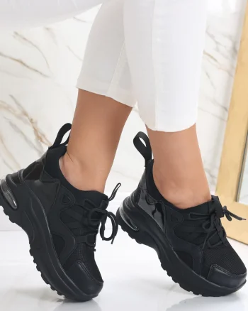 Sneakers dama cu Platforma Negri din Textil Sydrana