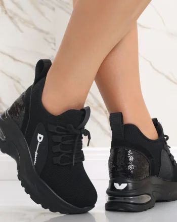 Sneakers dama cu Platforma Negri din Textil Andina