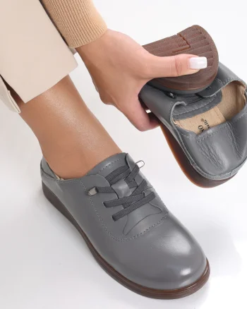 Pantofi dama casual Gri din Piele Naturala Samiana