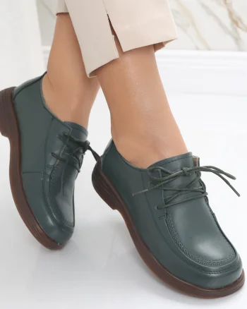 Pantofi dama casual Verzi din Piele Naturala Esana