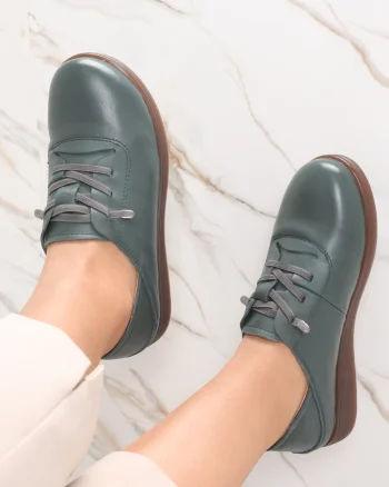 Pantofi dama casual Verzi din Piele Naturala Samiana