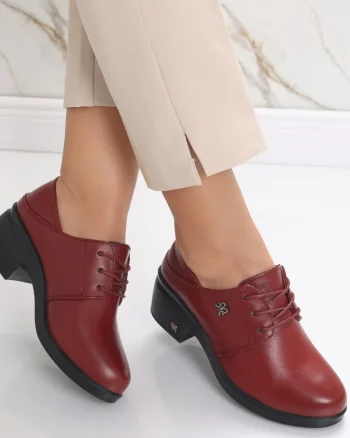 Pantofi dama cu toc Rosii din Piele Naturala Daruisa