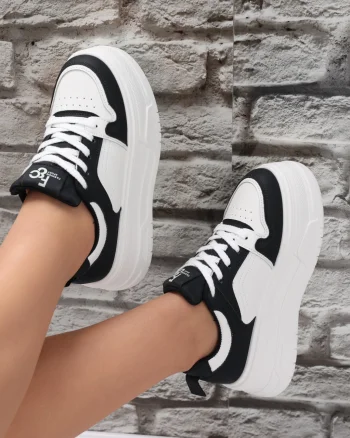 Sneakers dama Negri din Piele Ecologica Devel