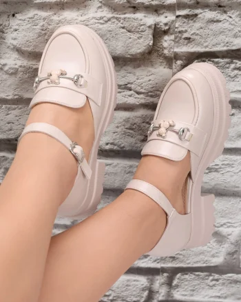 Pantofi dama Casual Bej din Piele Ecologica Aina