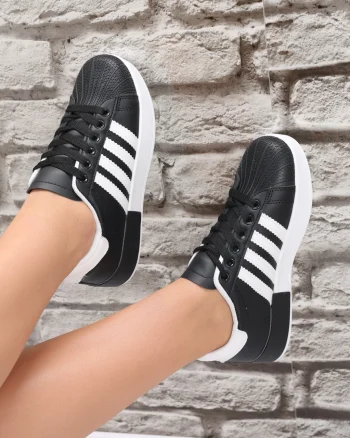 Sneakers dama Negri din Piele Ecologica Talisa