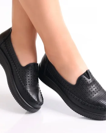 Pantofi dama casual Negri din Piele Ecologica Garena