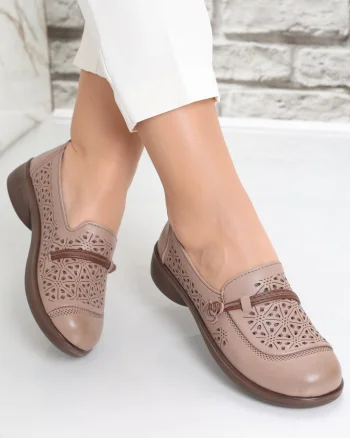 Pantofi dama casual Kaki din Piele Ecologica Suhana
