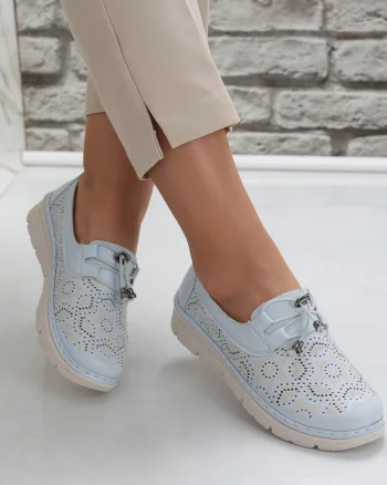 Pantofi dama casual Albastri din Piele Ecologica Asnes