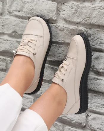 Pantofi dama casual Bej din Piele Ecologica Turina