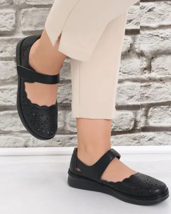 Pantofi dama casual Negri din Piele Ecologica Blaymi