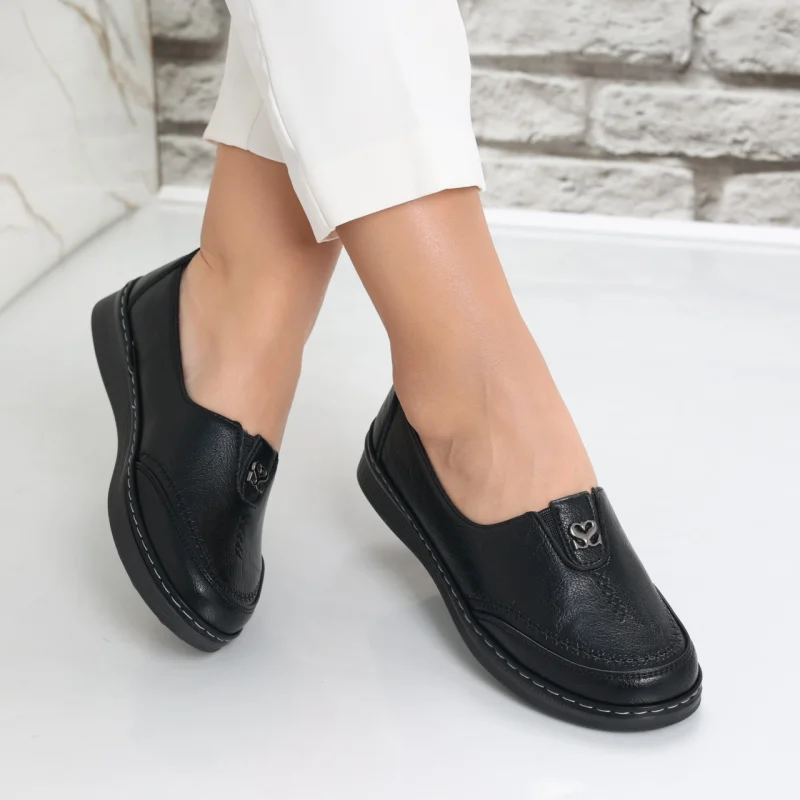 Pantofi dama casual Negri din Piele Ecologica Suraia