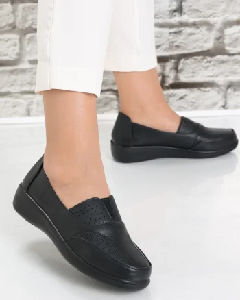Pantofi dama casual Negri din Piele Ecologica Risan