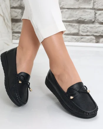 Pantofi dama casual Negri din Piele Ecologica Lujaina