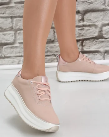 Pantofi dama casual Roz din Piele Naturala Namia
