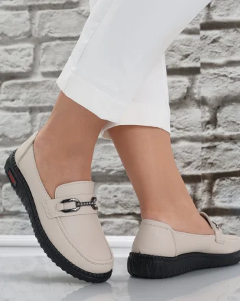 Pantofi dama casual Bej din Piele Ecologica siham