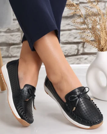 Pantofi dama casual Negri din Piele Naturala Alinca