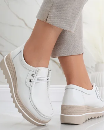 Pantofi dama cu platforma Albi din Piele Naturala Jasya