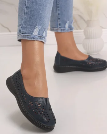 Pantofi dama casual Bleumarin din Piele Naturala Rozlin