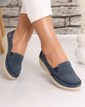 Pantofi dama casual Bleumarin din Piele Ecologica Lasina
