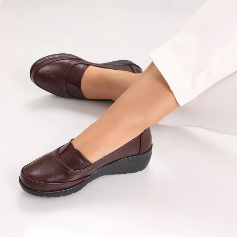 Pantofi dama casual Bordo din Piele Ecologica Watina