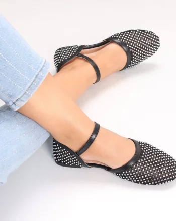 Sandale dama Negre din Textil Safya
