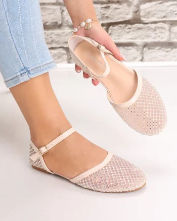 Sandale dama Bej din Textil Safya