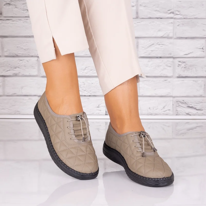 Pantofi dama casual Kaki din Piele Ecologica Acuna