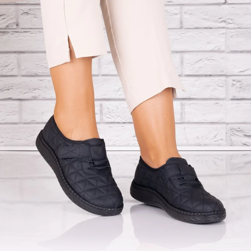 Pantofi dama casual Negri din Piele Ecologica Saraya