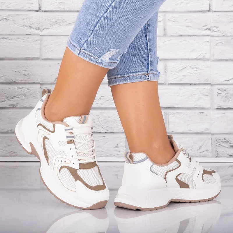 Adidasi dama Bej din Piele Eco/ Textil Avarola